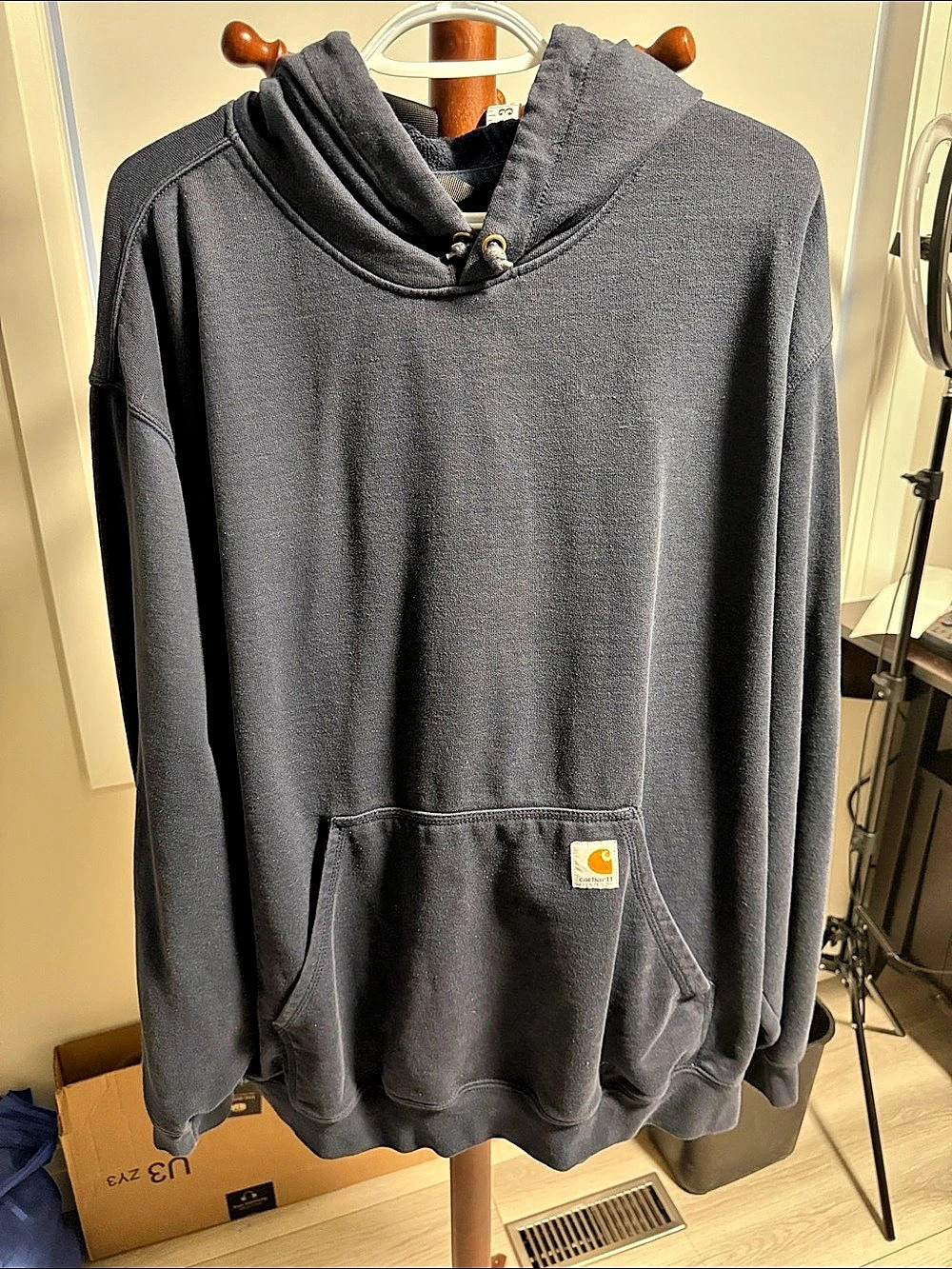 Carhartt Loose Fit Heavyweight Sleeve Logo Hoodie Black 2XL